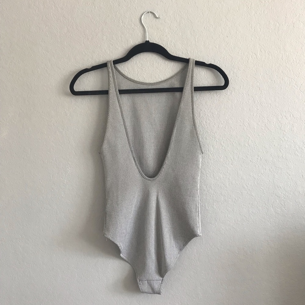 Grey textured bodysuit